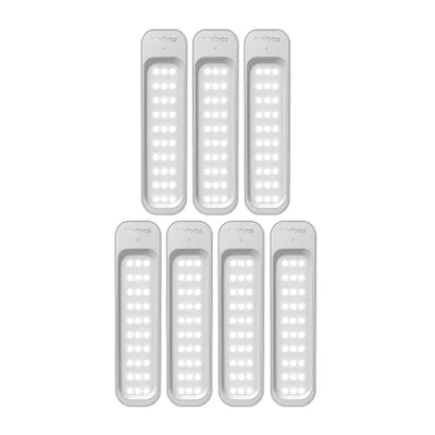 Kit 7 Luminárias De Emergência 30 LEDs Autônoma Lea 150 Intelbras