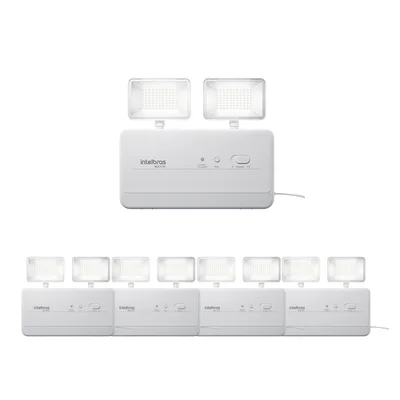 Kit 5 Blocos De Iluminação De Emergência 1200 Lúmens Bla 1202 Intelbras
