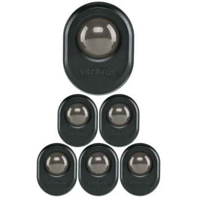 Kit 6 Sensor De Presença Para Iluminação 360° Espi 360 A Preto Intelbras