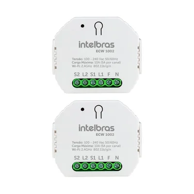 Kit 2 Controladores Inteligentes Wi-fi 2 Saídas Ecw 1002 Intelbras