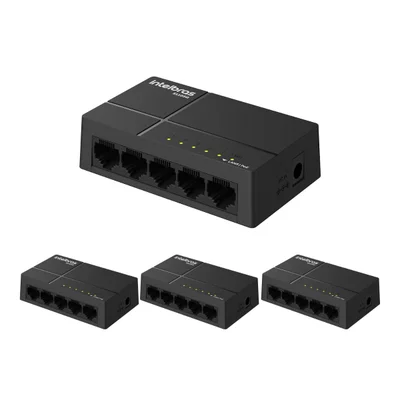 Kit 4 Switches 5 Portas Gigabit Ethernet Não Gerenciável S1105g Intelbras