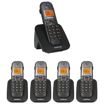 Kit Telefone Sem Fio Ts 5120 + 4 Ramais Ts 5121 Intelbras