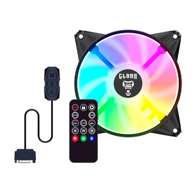 Kit Ventoinha Cooler Fan Para Gabinete 120mm Com Controladora Controle Remoto Eurus ARGB 3pin Preto Clanm