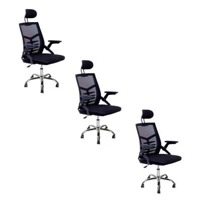 Cadeira De Escritório Executiva Diretor Relax Kit 3 Com Encosto Em Tela Mesh Base Giratória Oficial
