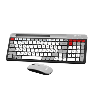 Kit Teclado E Mouse Sem Fio Hrebos Shadowtype If-306 Bluetooth 5.2 2.4g Usb Abnt2 Usb-c WINDOWS Macos Linux Android