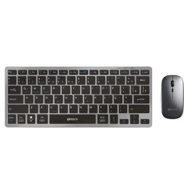 Kit Teclado E Mouse Sem Fio Hrebos Brushed Black If-215 + If-216 – Wireless Usb, Design Premium, Confortável