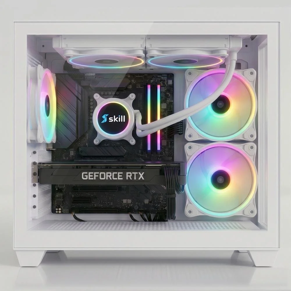 PC Gamer Aquário Amd Ryzen 7 5700x, Rx 7600 8GB, 32gb Ddr4, SSD 1TB, WINDOWS 11 Pro, Watercooler Apex Branco Sw014 - view 3