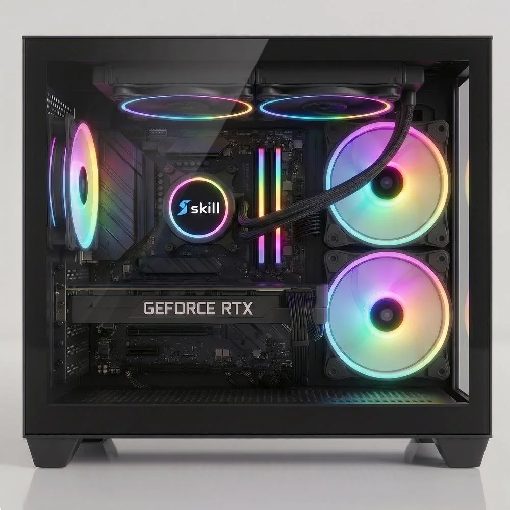 PC Gamer Aquário Amd Ryzen 5 5500, RTX 5060 8GB, 16gb Ddr4, SSD 1TB, WINDOWS 11 Pro, Watercooler Apex Preto Sw003 - view 3