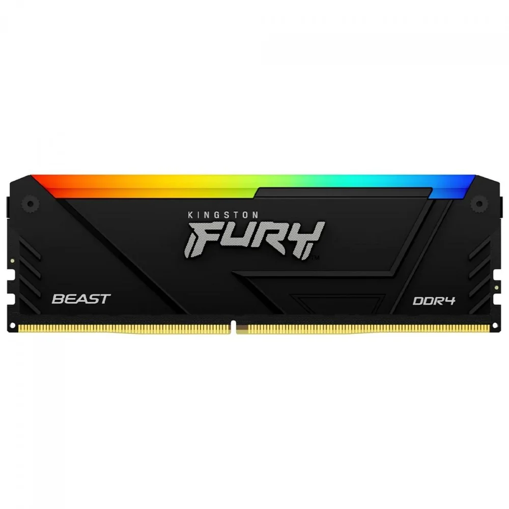 Memória Ddr4 Kingston Fury Beast, RGB, 16gb, 3600mhz, Black, Kf436c18bb2a/16