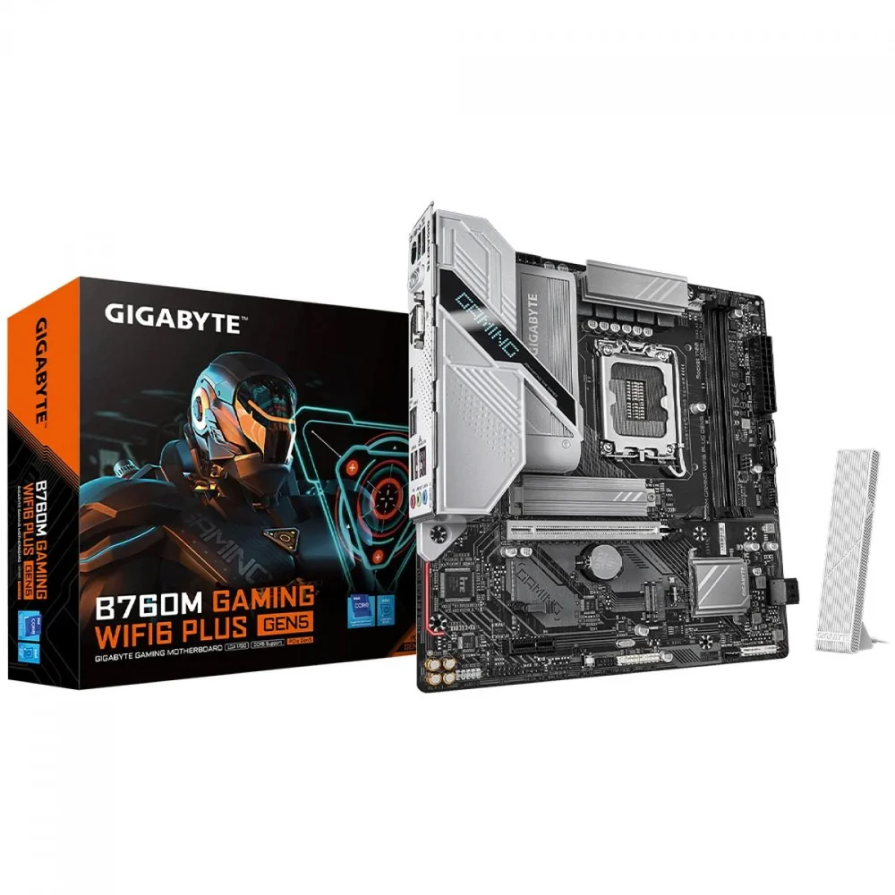Placa Mãe Gigabyte B760m Gaming Wifi Plus Gen5, Chipset B760, Intel LGA 1700, Matx, Ddr5
