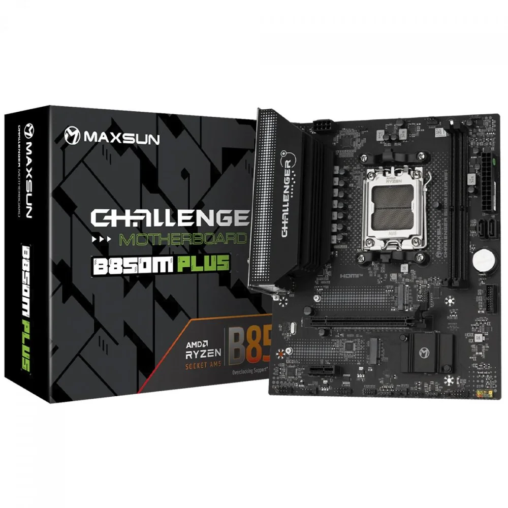 Placa Mãe Maxsun Challenger B850m Plus Wifi, Chipset B850, Amd Am5, Matx, Ddr5
