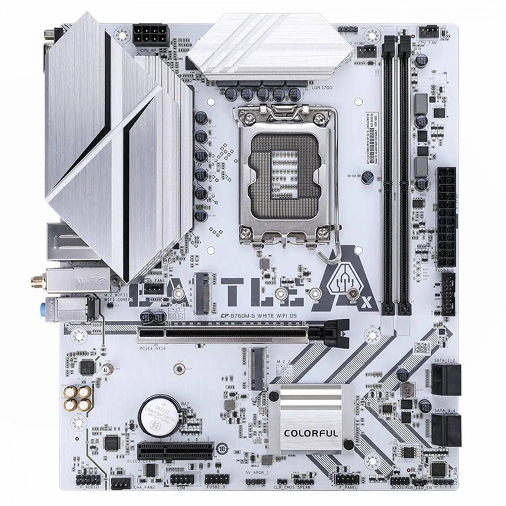 Placa Mãe Colorful Battle-ax B760m-g White Wifi D5 V20a, Chipset B760, Intel LGA  1700, Matx, Ddr5