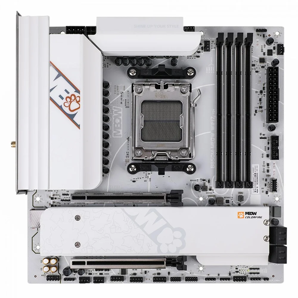 Placa Mãe Colorfire B850m-meow Wifi7 V14, Chipset B850, Amd Am5, Matx, Ddr5