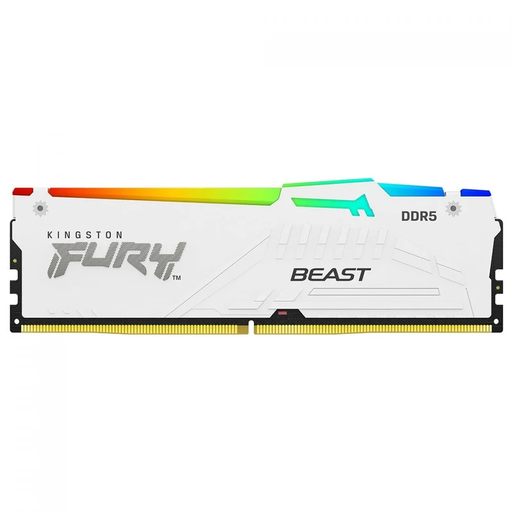 Memória Ddr5 Kingston Fury Beast, RGB, 16gb, 5600mhz, White, Kf556c36bwea-16