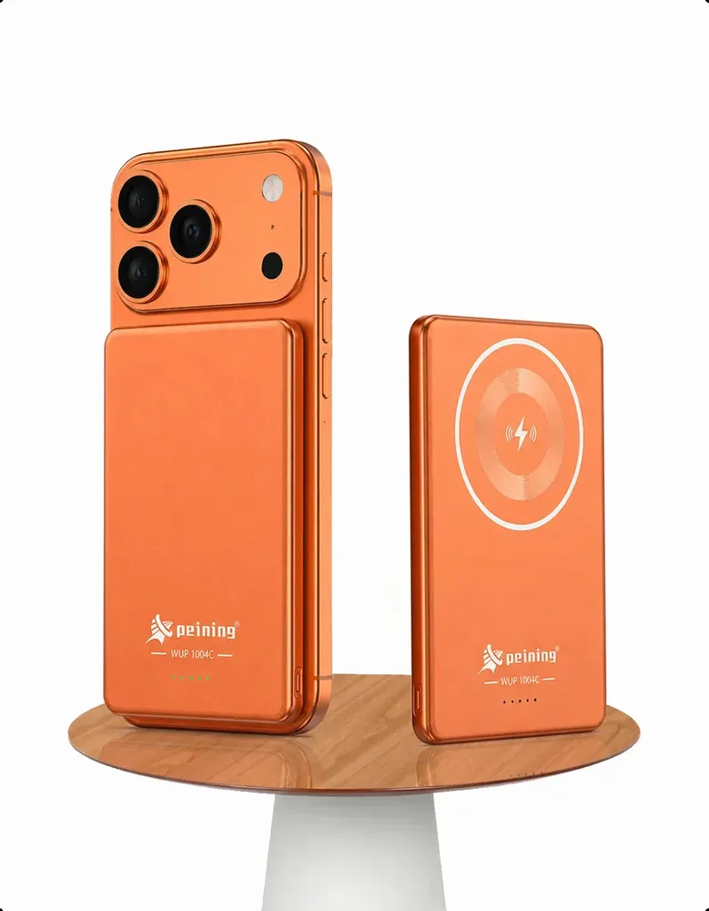 Power Bank Magnético Wup-1004c 5000mah Com Carregamento Rápido 22,5w E Wireless 15w Peining
