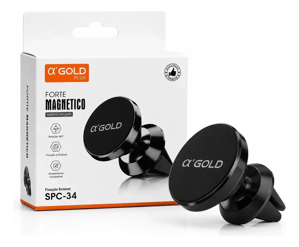 Suporte De Celular Veicular Magnético Spc-34 Cor Preto