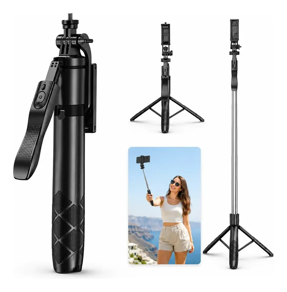 Tripé Bastão Selfie 190cm Bluetooth Celular Controle Remoto