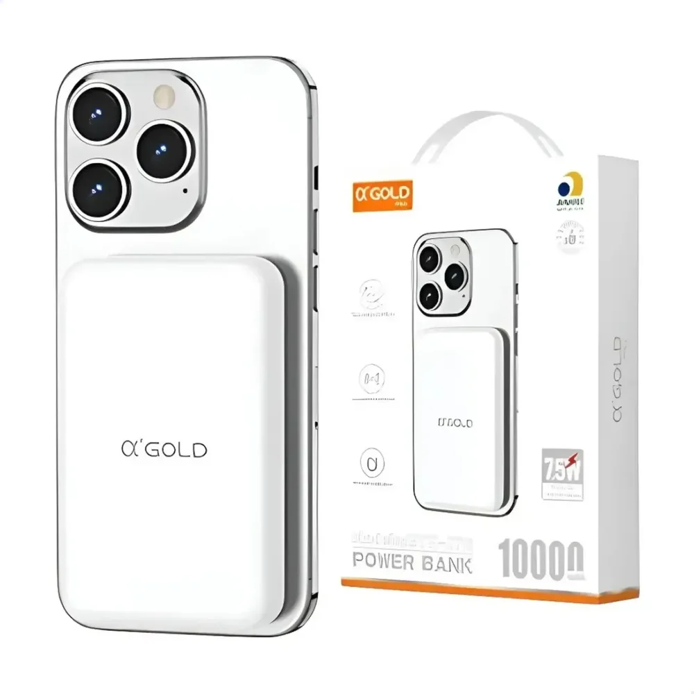 Carregador Power Bank Inducao 10000mah 7.5w Agold Bte-07