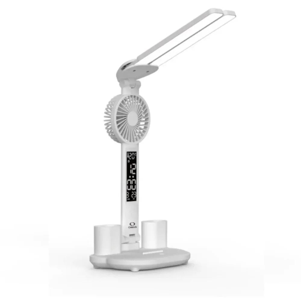 Luminária De Mesa On-lm301 Com Ventilador, LED E Display Digital