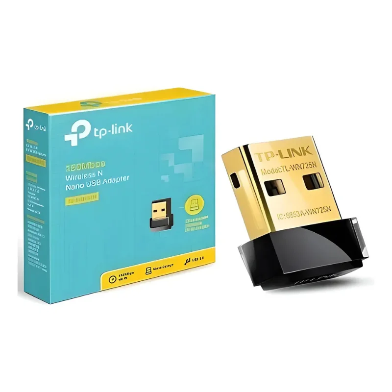 Adaptador Wi-fi Usb Tp-link Tl-wn725n Nano 150mbps Wireless Para PC E Notebook Compacto Preto