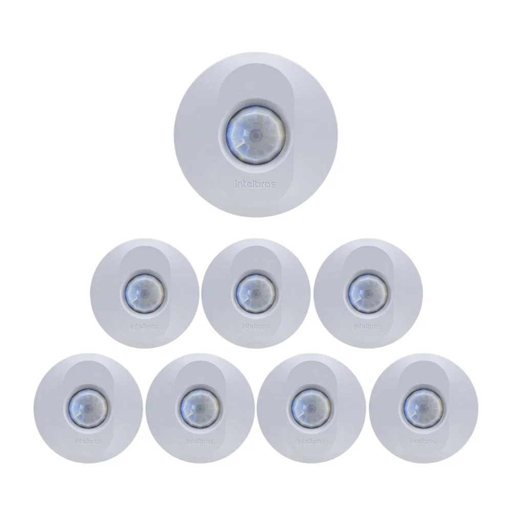 Kit 8 Sensores De Presença Para Iluminação 360° Sobrepor Espi 360 Intelbras