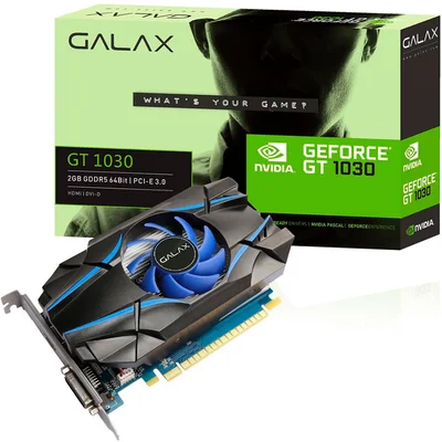 Placa de Vídeo Galax GT 1030, NVIDIA GeForce 2GB, DDR5, 64 Bits, 6008MHz - 30NPH4HVQ4ST