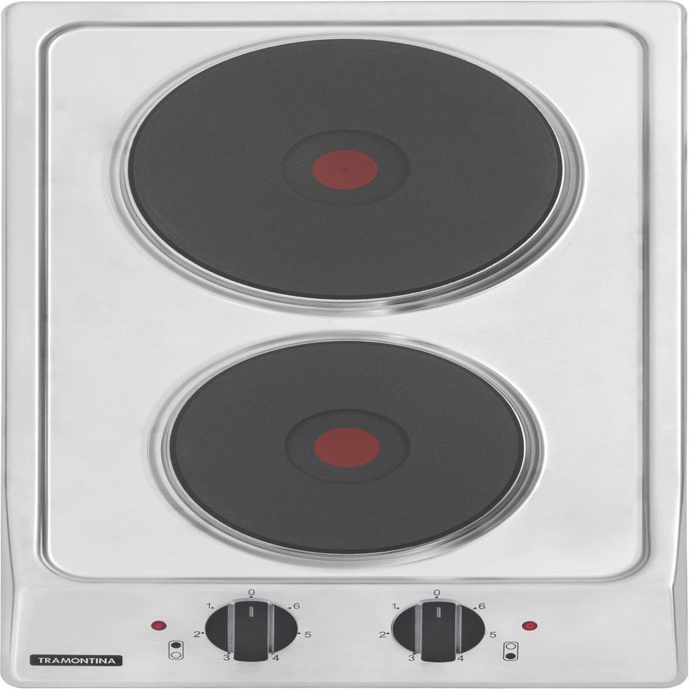 Cooktop Elétrico Tramontina Dominó Aço Inox 2 Placas Bocas 220V KaBuM!