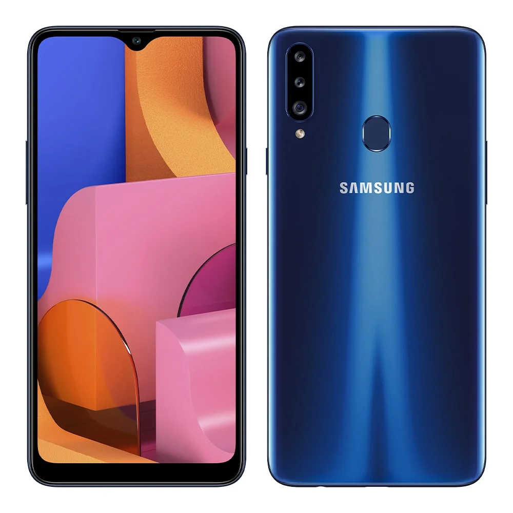 Samsung Galaxy A20s 32GB, Câmera Tripla Traseira, Selfie de 8MP, Tela Infinita de 6.5", Leitor de Digital, Octa Core e Android 9.0 - Azul Samsung Galaxy A20s 32GB, Câmera Tripla Traseira, Selfie de 8MP, Tela Infinita de 6.5", Leitor de Digital, Octa Core e Android 9.0 - Azul