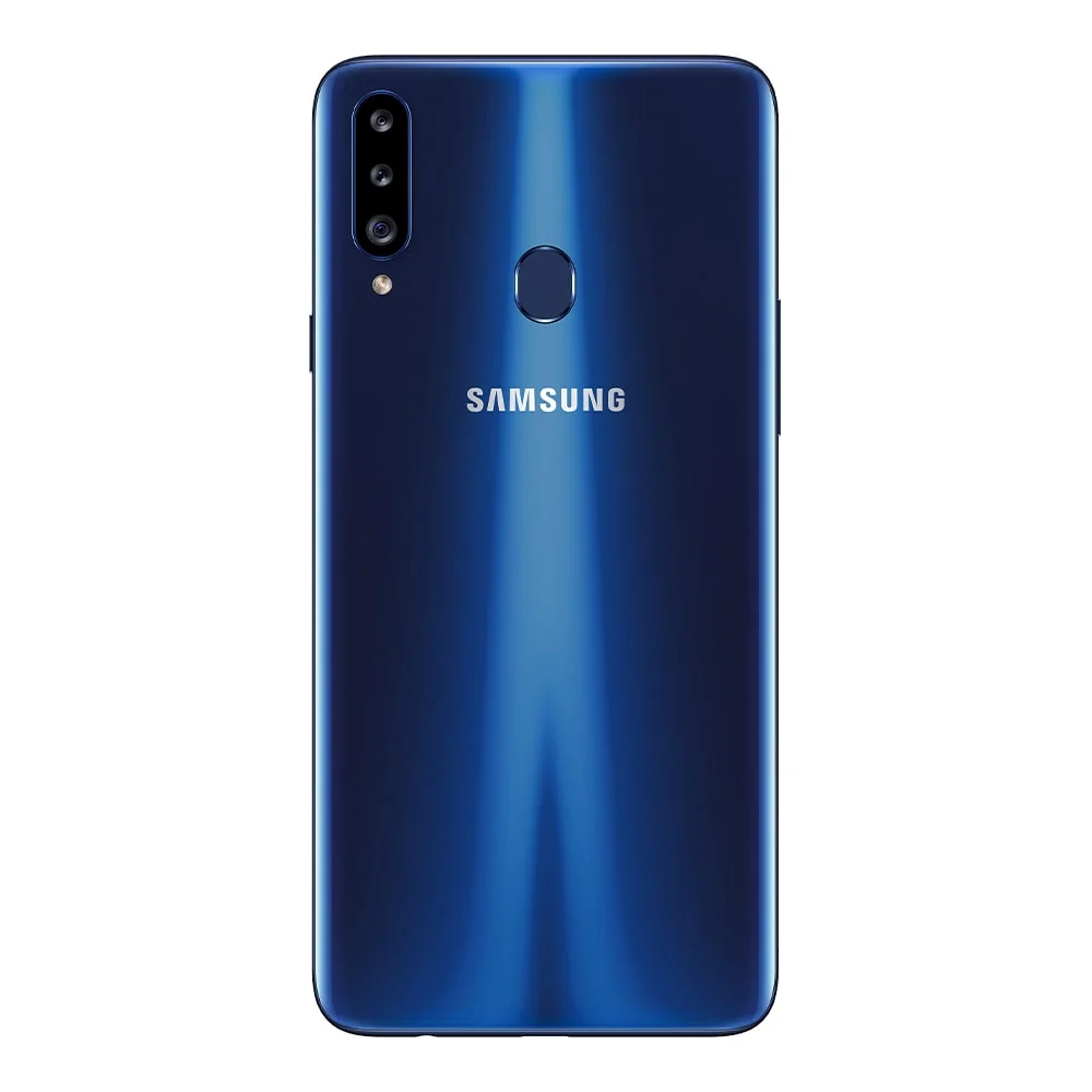 Samsung Galaxy A20s 32GB, Câmera Tripla Traseira, Selfie de 8MP, Tela Infinita de 6.5", Leitor de Digital, Octa Core e Android 9.0 - Azul Samsung Galaxy A20s 32GB, Câmera Tripla Traseira, Selfie de 8MP, Tela Infinita de 6.5", Leitor de Digital, Octa Core e Android 9.0 - Azul