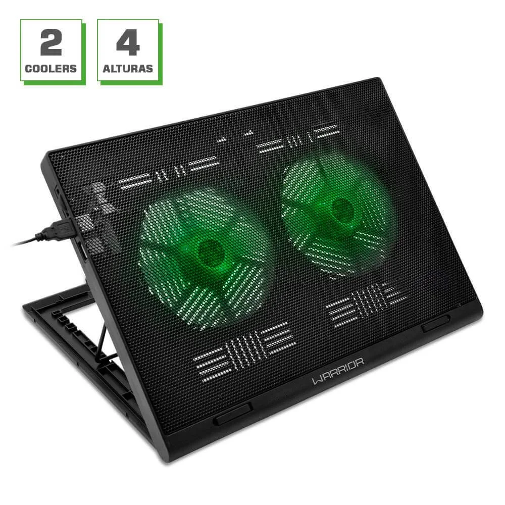 Imagem 5 de 5 do produto Cooler Para Notebook Warrior AC267 Power Gamer, Led Verde