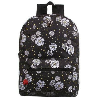 Peça em poliéster c/ logo em metal 43 cm de altura Estampa em heat transfer Puxadores personalizados em metal Bolso frontal com zíper Alças anatômicas