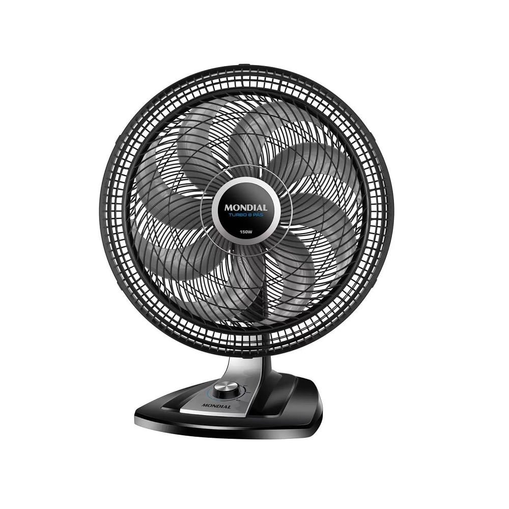 Ventilador De Mesa Mondial Turbo, 127V, 140W, Preto, 8 Pás, 3 Velocidades - Vtx40-8p