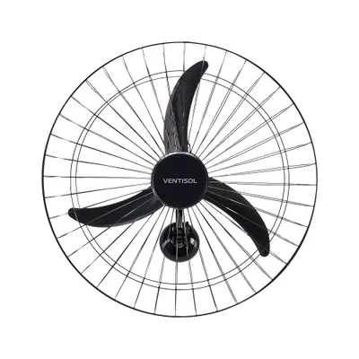 Ventilador De Parede Ventisol Oscilante, 60cm, 3 Pás, 200W, Bivolt, Preto