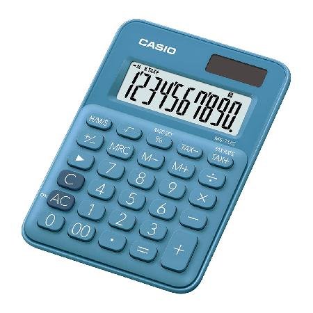 Calculadora Mini De Mesa 10 Dígitos, Com Cálculo De Hora, Ms-7Uc-Bu-N Azul