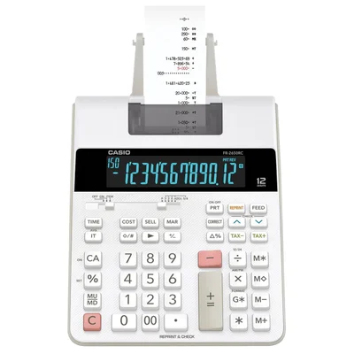 Calculadora Com Bobina, Display Lcd, 2.0 Linha , Com Relógio E Calendário, Fr-2650Rc-B-Dc Branca
