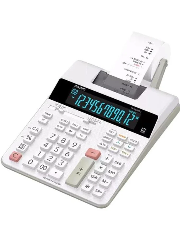 Calculadora Com Bobina, Display Lcd, 2.0 Linha , Com Relógio E Calendário, Fr-2650Rc-B-Dc Branca Calculadora Com Bobina, Display Lcd, 2.0 Linha , Com Relógio E Calendário, Fr-2650Rc-B-Dc Branca