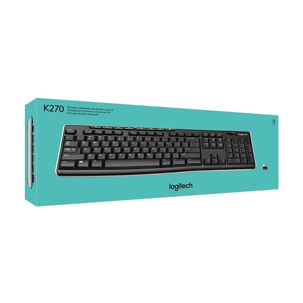 Imagem 4 de 4 do produto Teclado Logitech Multimidia  Preto,Sem Fio K270