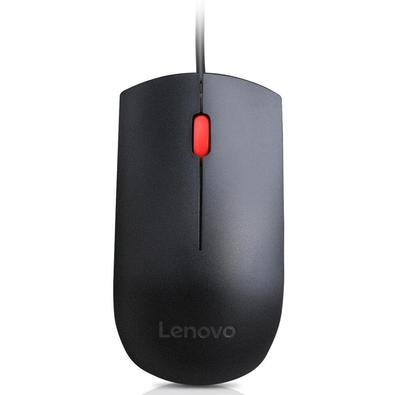 O mouse USB Essential da Lenovo é mais do que um mouse básico. Ele possui uma conexão plug-and-play fácil para PCs com um cabo USB. O design ergonômic