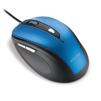 Mouse Multilaser MO244 Comfort 6 Botões Usb Azul e Preto..