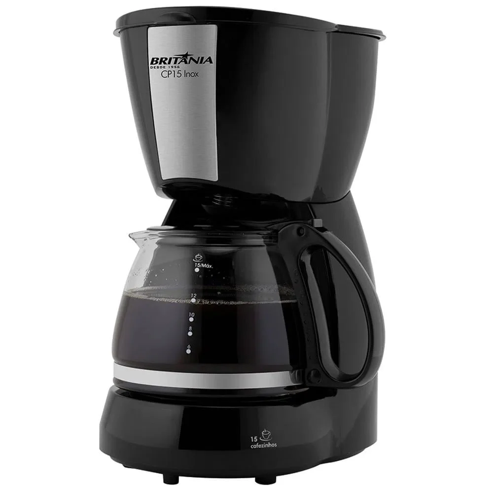 Imagem 4 de 5 do produto Cafeteira Elétrica Britânia 600ml Preta Inox Cp15 – 220 Volts