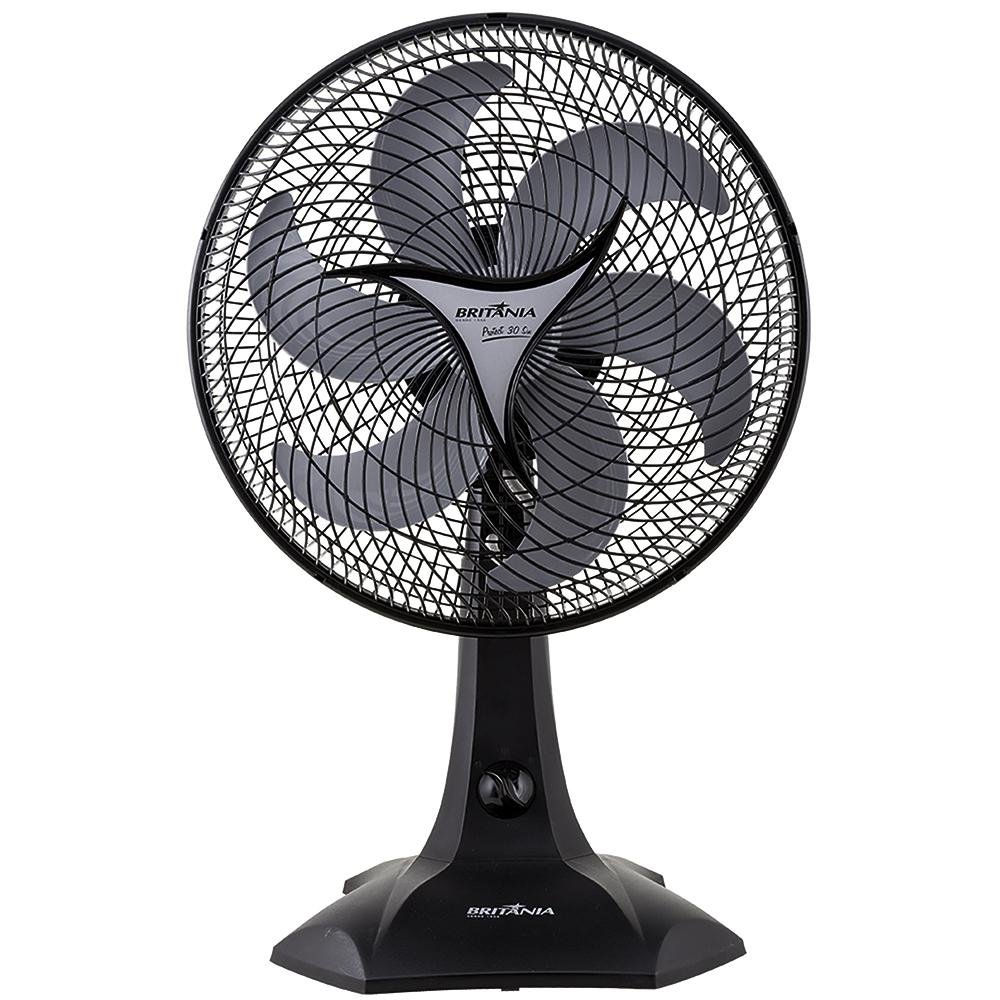 Ventilador de Mesa Britânia Protect 30 SIX, 30cm, 3 Velocidades, 110V, Preto