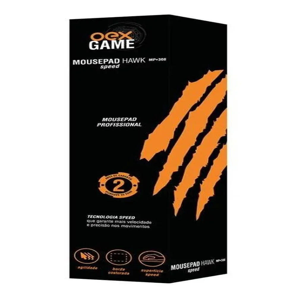 Mouse Pad Gamer Oex Hawk Speed, Grande, 90CmX30Cm, Preto E Laranja -  Mp308