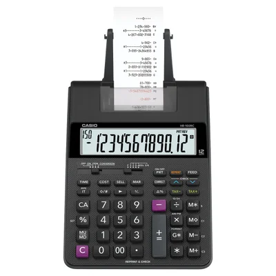 Calculadora Com Bobina Casio, 20 Linha, 2 Cores Impressão, Fonte De Alimentação, Bivolt, Preto -  Hr-100rc-bk-b-dc
