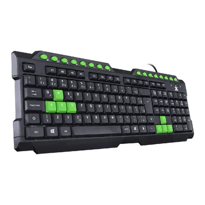 Teclado Gamer, Vx Gaming Dragon V2, ABNT2 1.8M, Preto Com Verde - Gt104