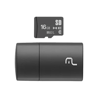 Cartão de Memória Multi Micro SD 16GB, Classe 10, Com Leitor USB - MC162