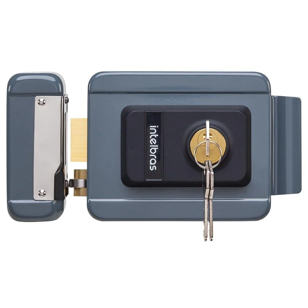 Fechadura Elétrica, Com Trinco Reversível E Tambor Substituível, Cinza, Intelbras - Fx 2000