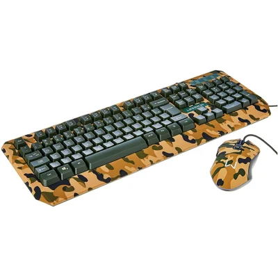 Kit Gamer Warrior Kyler, Com Teclado LED Branco, ABNT2, 12 Teclas Multimídias, 6 teclas Anti-Ghosting + Mouse Led Army, 3200 DPI, 4 velocidades, Sensor Instant A603, Cabo USB 1.8M Nylon - Tc249
