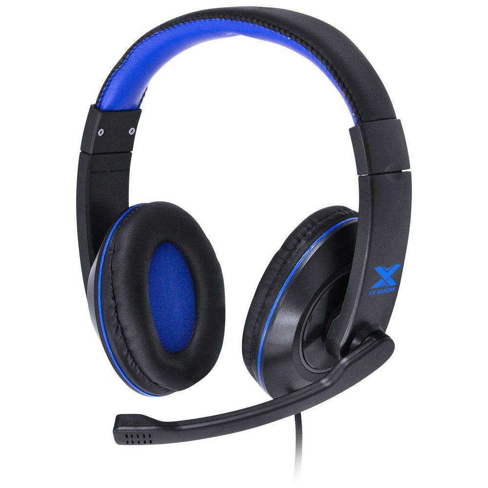 Headset Gamer Vinik Vx Gaming V Blade Ii P2 Estereo, Com Microfone Retratil E Ajuste De Haste, Preto Com Azul