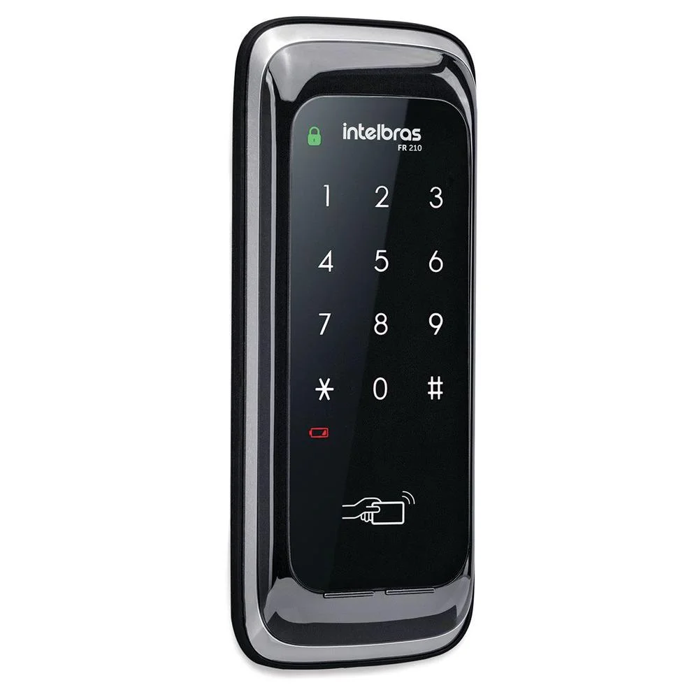 Imagem 3 de 5 do produto Fechadura Digital Intelbras Fr210, Touch Screen, Para Porta De Correr, Preta