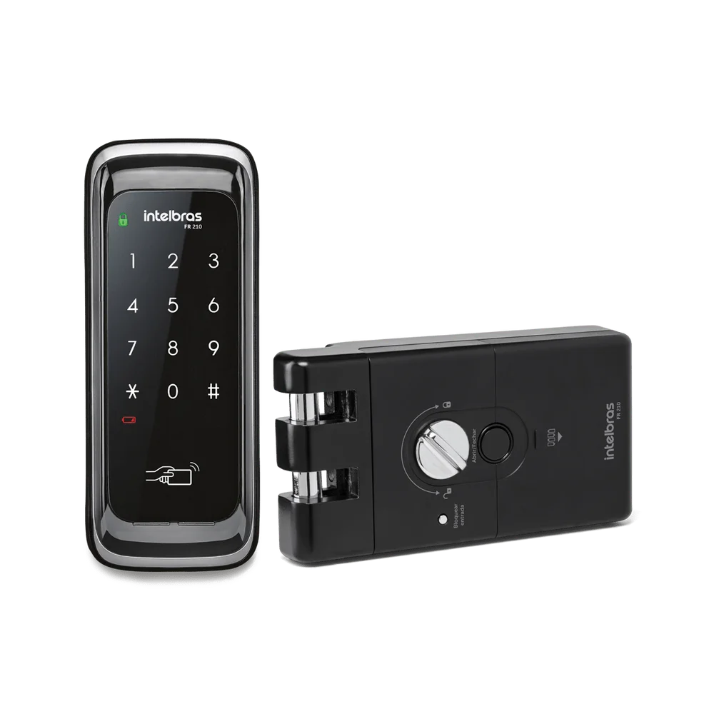 Imagem 4 de 5 do produto Fechadura Digital Intelbras Fr210, Touch Screen, Para Porta De Correr, Preta